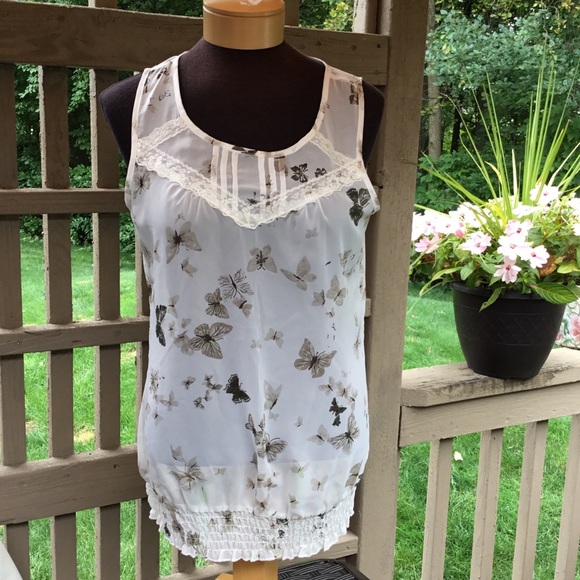 MAURICE’S NWT small sheer butterfly tank - Picture 1 of 15